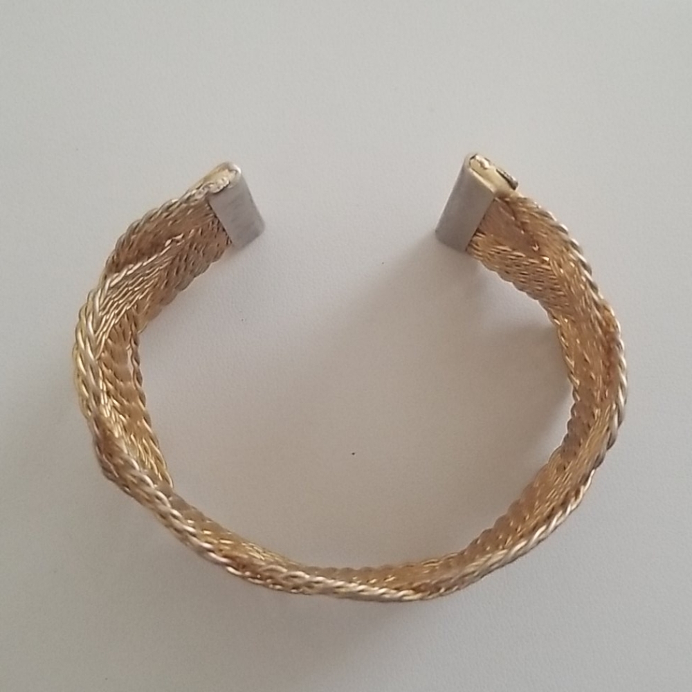 Braided Goldtone Cuff - Picture 2 of 5